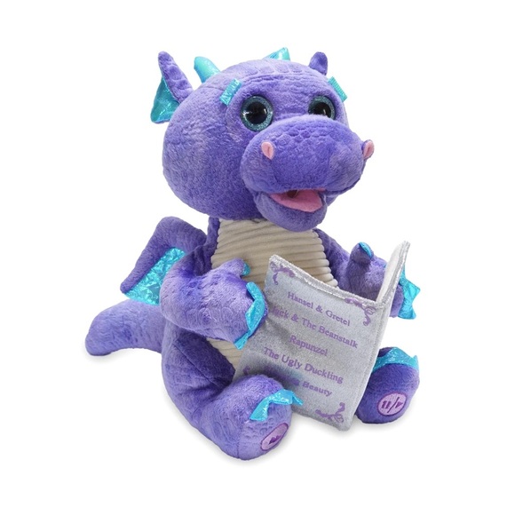Charming Purple Dragon Plush with Book - Picture 2 of 10